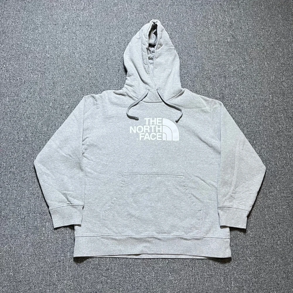 The North Face Hoodie XL Gray Pullover Logo Graphic Fleece Sweatshirt Mens